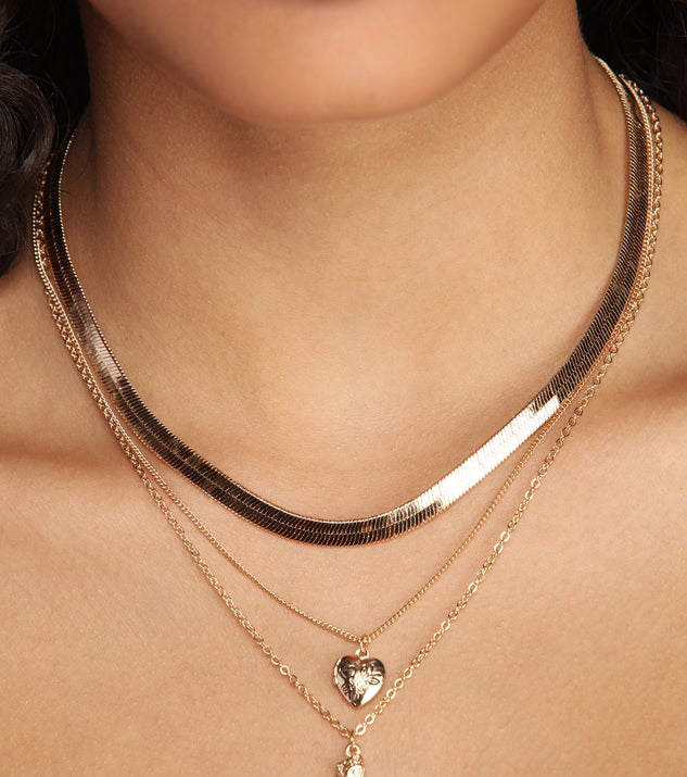 Layered Herringbone Necklace for 2022 festival outfits, festival dress, outfits for raves, concert outfits, and/or club outfits