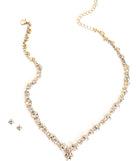 Drippin' Rhine Necklace & Stud Earrings