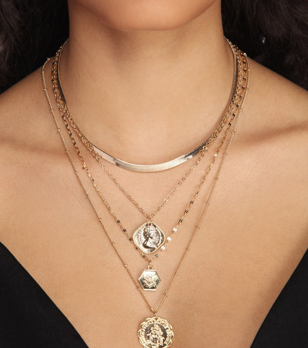 Chic Coin Necklace Set for 2022 festival outfits, festival dress, outfits for raves, concert outfits, and/or club outfits