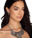 Bold Wing Metal Bib Necklace And Earrings for 2022 festival outfits, festival dress, outfits for raves, concert outfits, and/or club outfits