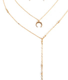 Moon Rhine Lariat Necklace Set for 2022 festival outfits, festival dress, outfits for raves, concert outfits, and/or club outfits