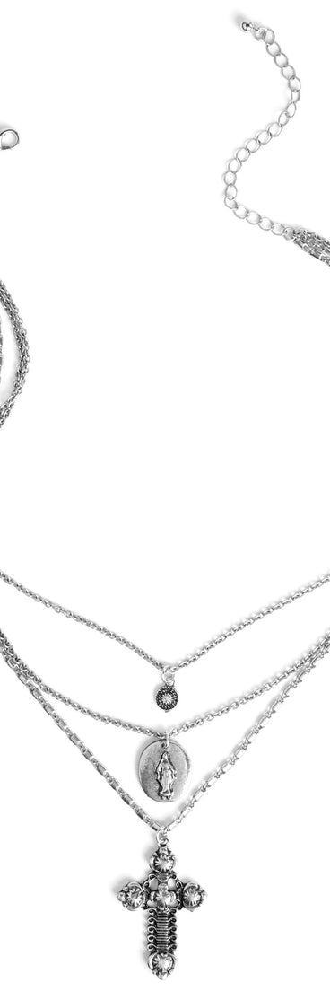 Cross And Coin Pendant Necklace for 2022 festival outfits, festival dress, outfits for raves, concert outfits, and/or club outfits