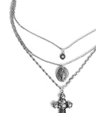Cross And Coin Pendant Necklace for 2022 festival outfits, festival dress, outfits for raves, concert outfits, and/or club outfits