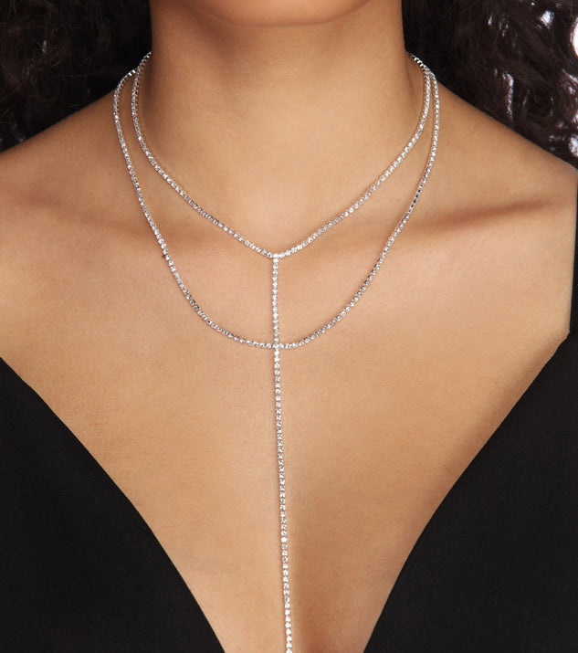Layered Rhinestone Lariat Necklace is the perfect Homecoming look pick with on-trend details to make the 2023 HOCO dance your most memorable event yet!