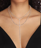Layered Rhinestone Lariat Necklace is the perfect Homecoming look pick with on-trend details to make the 2023 HOCO dance your most memorable event yet!