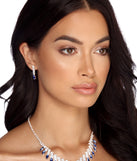 Rhinestone Bar And Tear Drop Necklace Set for 2022 festival outfits, festival dress, outfits for raves, concert outfits, and/or club outfits
