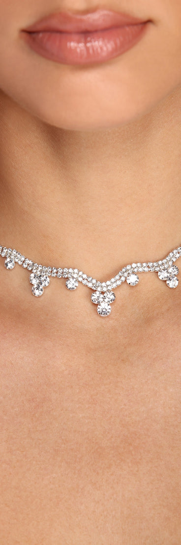 Layered In Rhinestone Necklace for 2022 festival outfits, festival dress, outfits for raves, concert outfits, and/or club outfits