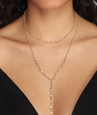 Layered In Gems Lariat Necklace