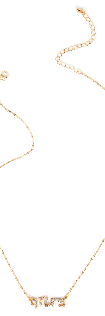 Mrs Script Rhinestone Necklace helps create the best bachelorette party outfit or the bride's sultry bachelorette dress for a look that slays!