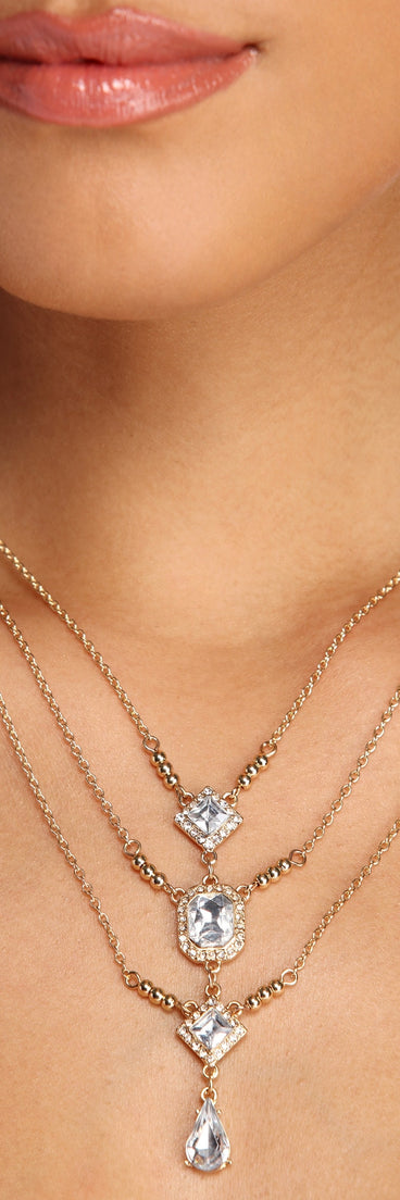 Gleaming Gemstone Layered Necklace for 2022 festival outfits, festival dress, outfits for raves, concert outfits, and/or club outfits