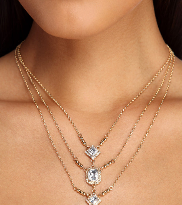 Gleaming Gemstone Layered Necklace for 2022 festival outfits, festival dress, outfits for raves, concert outfits, and/or club outfits