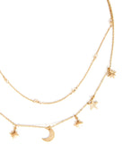 Star And Moon Charm Necklace for 2022 festival outfits, festival dress, outfits for raves, concert outfits, and/or club outfits