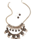 Boho Layered Bib Necklace And Earrings is a trendy pick to create 2023 festival outfits, festival dresses, outfits for concerts or raves, and complete your best party outfits!