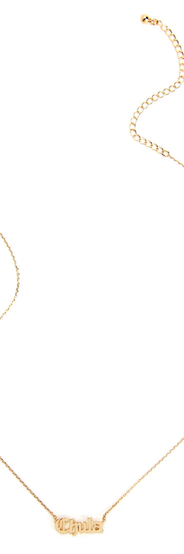 Chula Script Chain Necklace for 2022 festival outfits, festival dress, outfits for raves, concert outfits, and/or club outfits