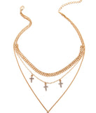 Embellished Cross And Coin Necklace is a trendy pick to create 2023 festival outfits, festival dresses, outfits for concerts or raves, and complete your best party outfits!