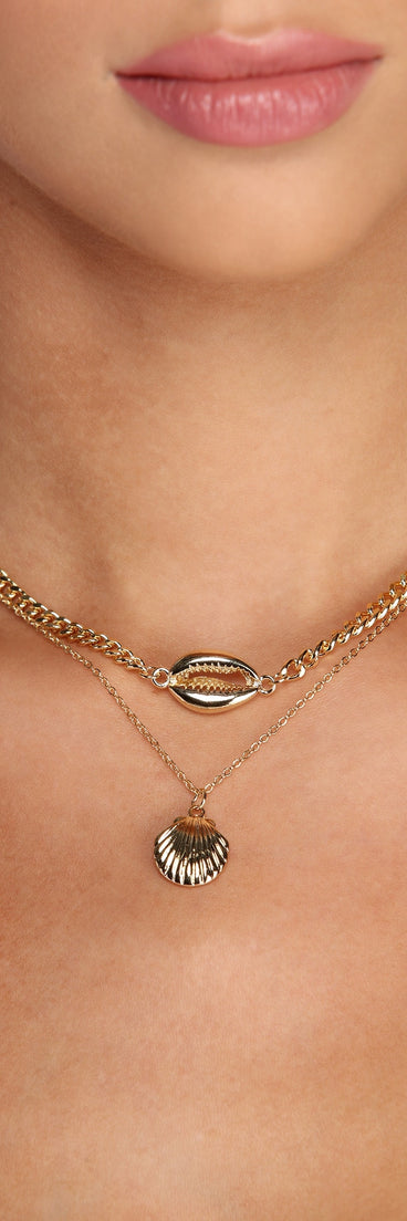 2 Row Sea Shell Necklace for 2022 festival outfits, festival dress, outfits for raves, concert outfits, and/or club outfits