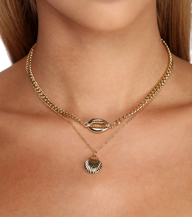 2 Row Sea Shell Necklace for 2022 festival outfits, festival dress, outfits for raves, concert outfits, and/or club outfits