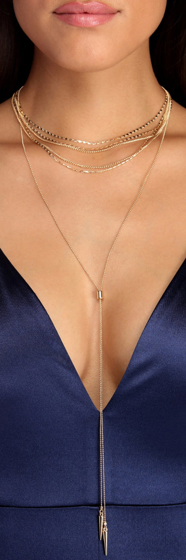 3 Pack Layered Choker And Lariat Chains for 2022 festival outfits, festival dress, outfits for raves, concert outfits, and/or club outfits