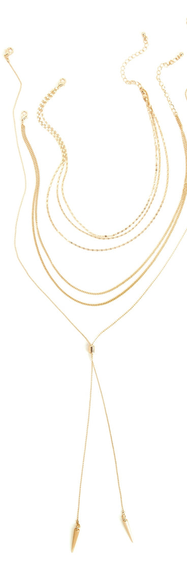 3 Pack Layered Choker And Lariat Chains for 2022 festival outfits, festival dress, outfits for raves, concert outfits, and/or club outfits