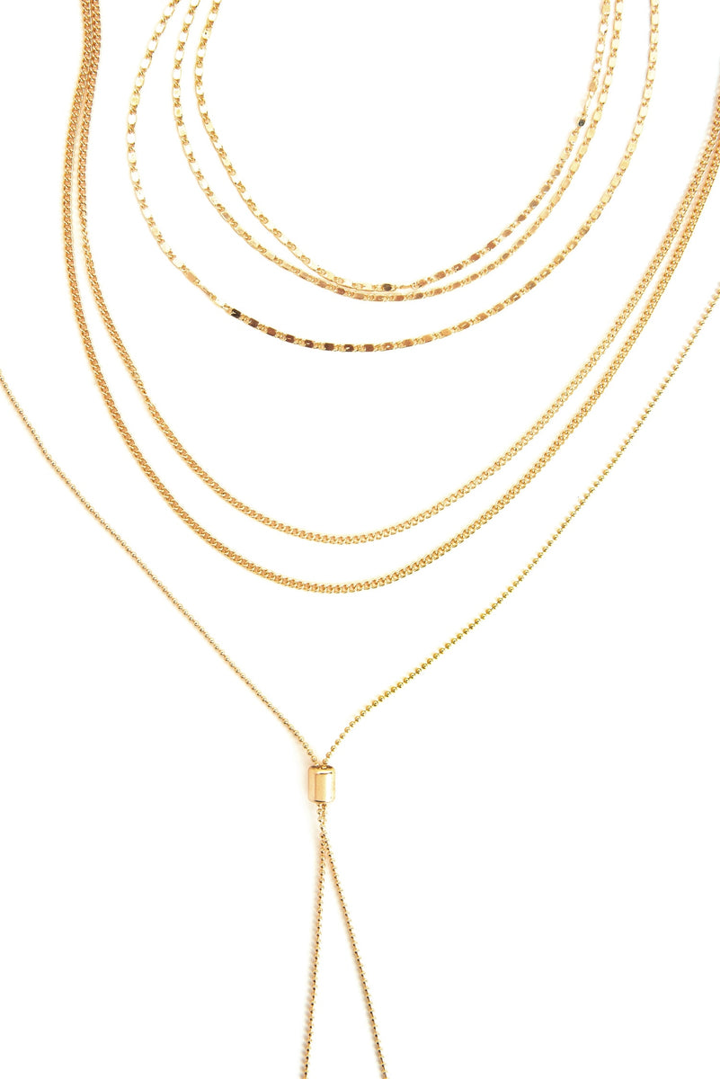 3 Pack Layered Choker And Lariat Chains & Windsor