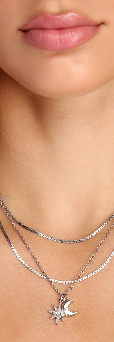 3 Row Layered Charm Necklace for 2022 festival outfits, festival dress, outfits for raves, concert outfits, and/or club outfits