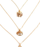 Elephant, Eye, Hamsa Hand Necklace for 2022 festival outfits, festival dress, outfits for raves, concert outfits, and/or club outfits