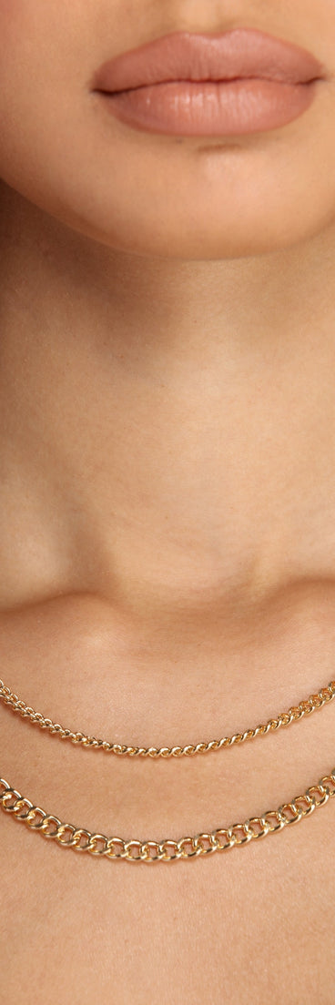 Layered Chain Link Necklaces for 2022 festival outfits, festival dress, outfits for raves, concert outfits, and/or club outfits