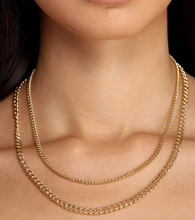 Layered Chain Link Necklaces for 2022 festival outfits, festival dress, outfits for raves, concert outfits, and/or club outfits
