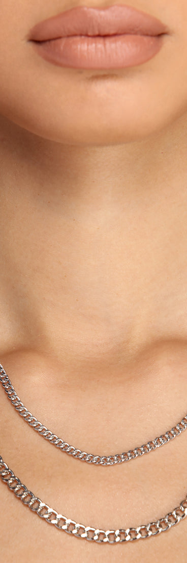 Layered Chain Link Necklaces for 2022 festival outfits, festival dress, outfits for raves, concert outfits, and/or club outfits