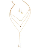 3 Row Dainty Lariat Charm Necklace for 2022 festival outfits, festival dress, outfits for raves, concert outfits, and/or club outfits