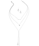 3 Row Dainty Lariat Charm Necklace for 2022 festival outfits, festival dress, outfits for raves, concert outfits, and/or club outfits