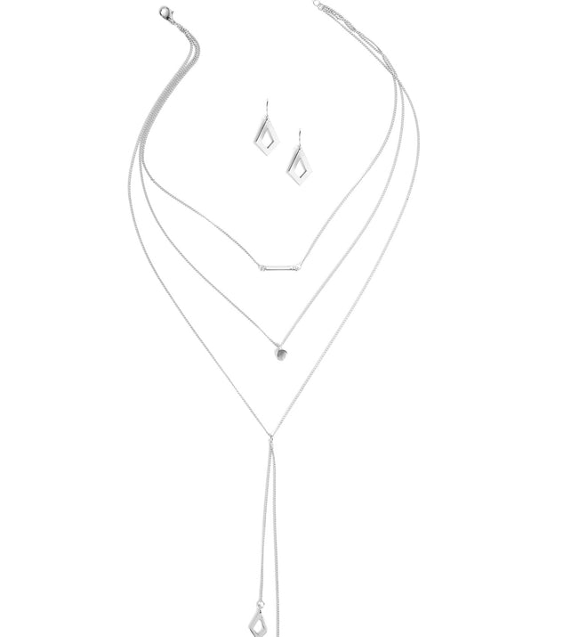 3 Row Dainty Lariat Charm Necklace for 2022 festival outfits, festival dress, outfits for raves, concert outfits, and/or club outfits