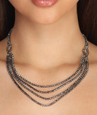 4 Row Rhinestone Necklace for 2022 festival outfits, festival dress, outfits for raves, concert outfits, and/or club outfits