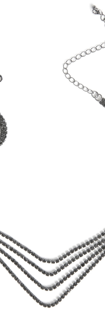 4 Row Rhinestone Necklace for 2022 festival outfits, festival dress, outfits for raves, concert outfits, and/or club outfits