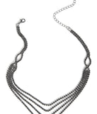 4 Row Rhinestone Necklace for 2022 festival outfits, festival dress, outfits for raves, concert outfits, and/or club outfits
