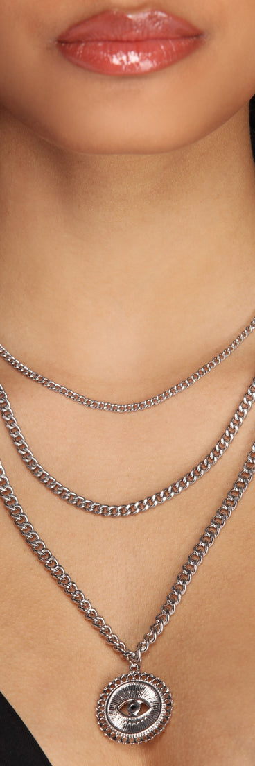 The Eye Layered Necklace for 2022 festival outfits, festival dress, outfits for raves, concert outfits, and/or club outfits