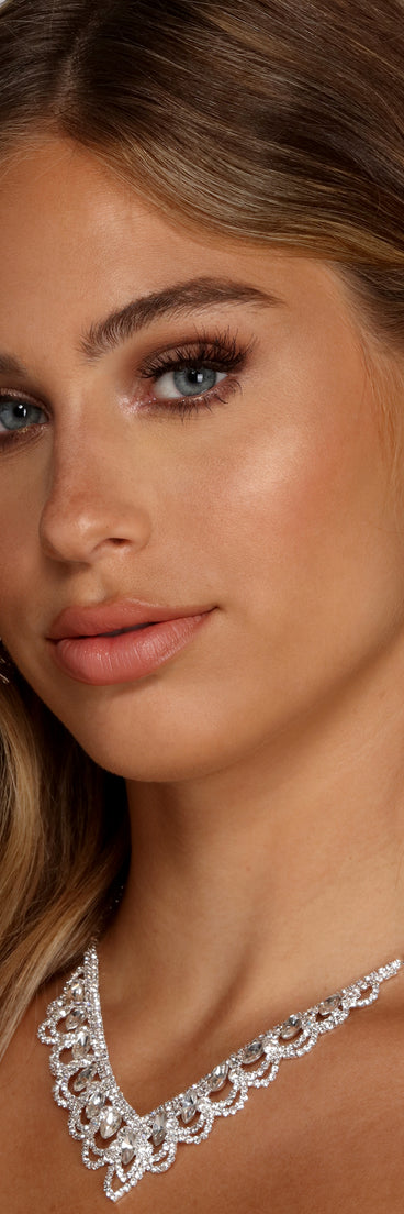 Scalloped Teardrop Necklace & Earrings