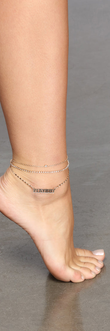 Rhinestone Playboy Anklet