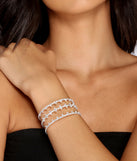 Three Row Rhinestone Cuff is the perfect Homecoming look pick with on-trend details to make the 2023 HOCO dance your most memorable event yet!