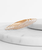 Rhinestone Memory Wire Bangle Set