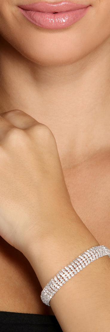 Rhinestone Multi Row Clasp Bracelet is the perfect Homecoming look pick with on-trend details to make the 2023 HOCO dance your most memorable event yet!