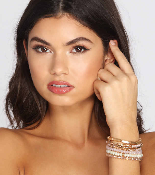Boho Dayz Beaded Bracelet Set is a trendy pick to create 2023 festival outfits, festival dresses, outfits for concerts or raves, and complete your best party outfits!
