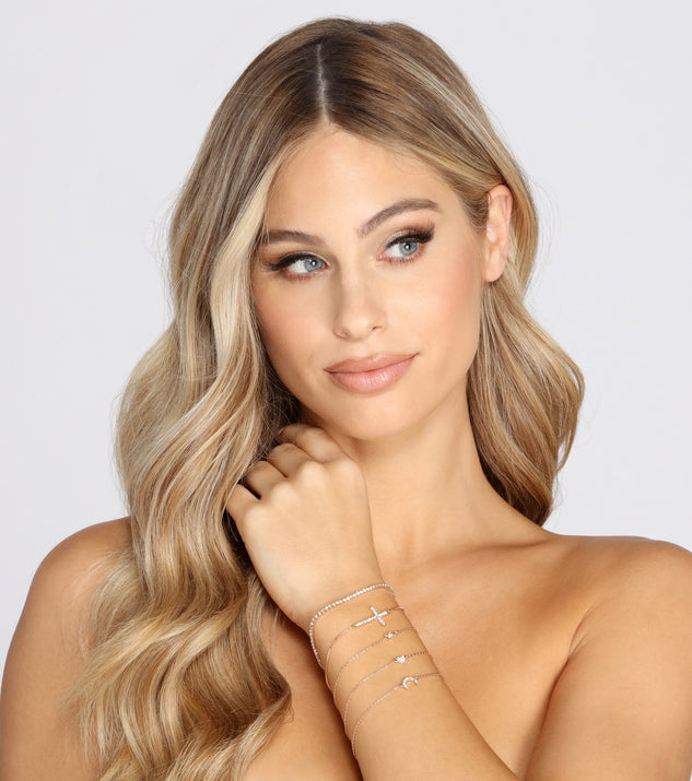 Five Pack Dainty Chain Pendant Bracelets