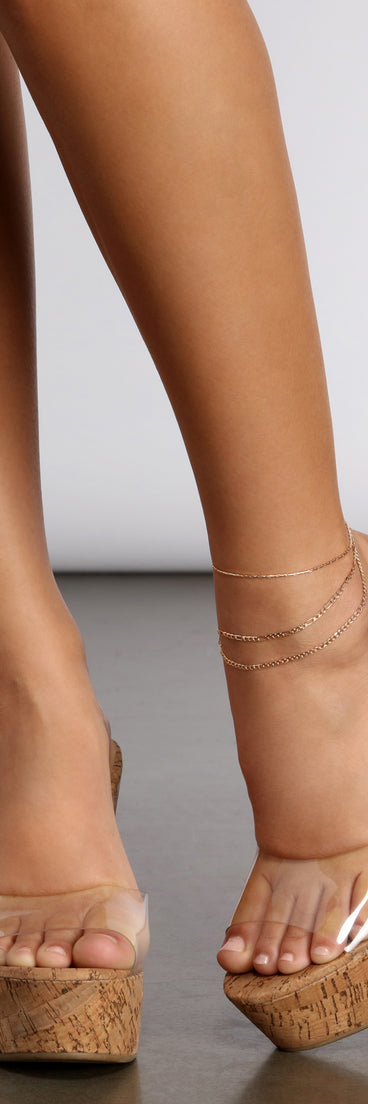 Take Me To Paradise Chain Link Anklet 3 Pack