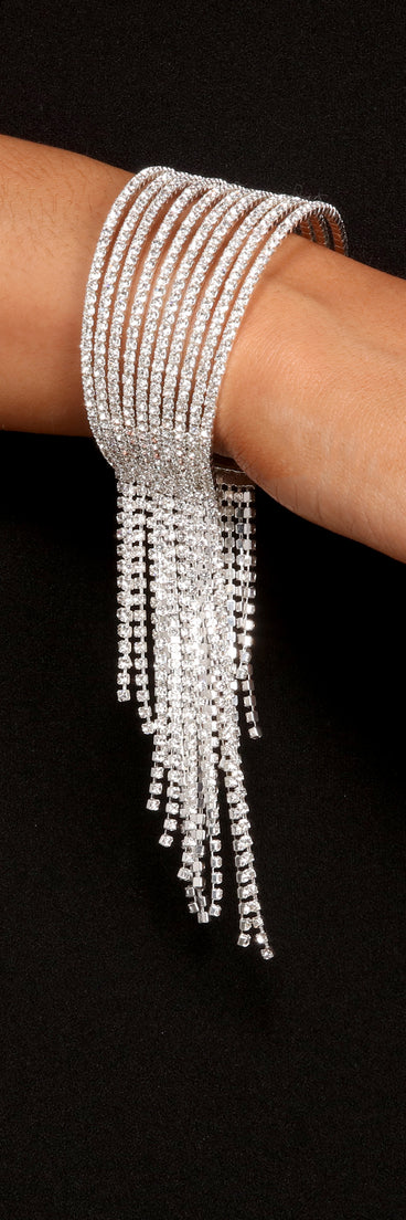 Fab Rhinestone Fringe Cuff