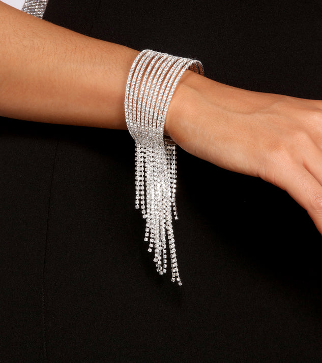 Fab Rhinestone Fringe Cuff