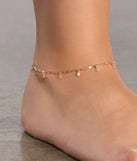 Rhinestone Dainty Disc Anklet is a trendy pick to create 2023 festival outfits, festival dresses, outfits for concerts or raves, and complete your best party outfits!