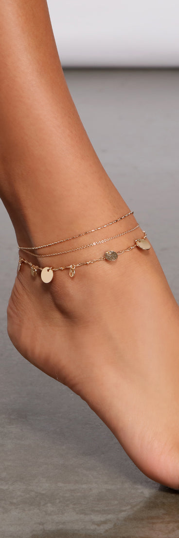Trendy Layered Chain Link Anklets