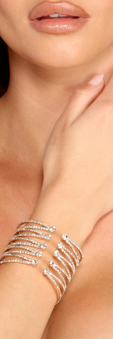 Major Bling Rhinestone Memory Wire Cuff is the perfect Homecoming look pick with on-trend details to make the 2023 HOCO dance your most memorable event yet!