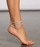 Luxe Layered Rhinestone Anklet Set